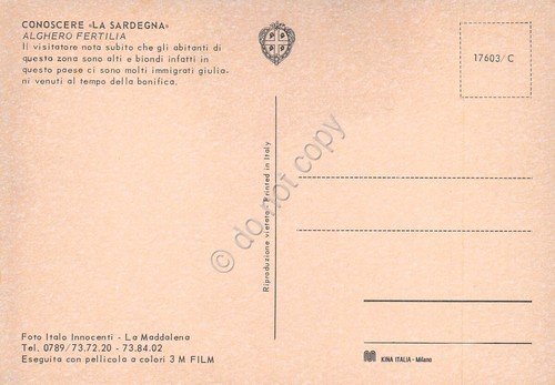 Cartolina Alghero Fertilia dal mare Barche e case - Foto …