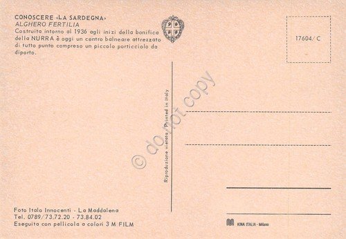 Cartolina Alghero Fertilia Porto e case dal mare - Foto …
