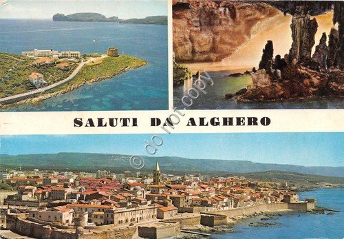 Cartolina Alghero saluti da vedutine (Altre tematiche)
