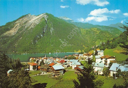 Cartolina Alleghe Dolomiti paese timbro Marmolada