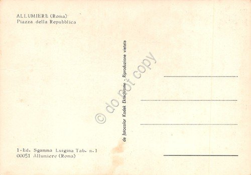 Cartolina Allumiere Piazza della Repubblica Caffè Centrale animata auto anni …