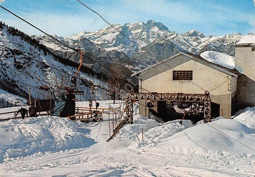 Cartolina Alpe di Mera Skilift Camparient e Monte Rosa 1977
