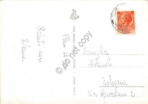 Cartolina Alpe di Siusi Sassolungo 1956 (Bolzano)