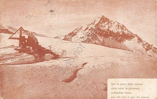 Cartolina Alpi Montagna Neve Poesia 1919 Posta Militare | Immagine principale
