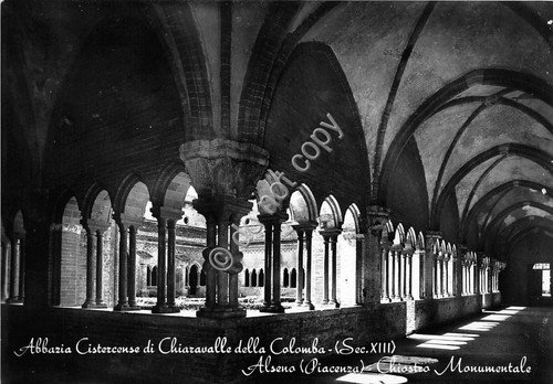 Cartolina Alseno Abbazia Cistercense di Chiaravalle anni '50 (Piacenza) | Immagine principale