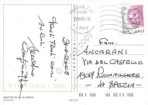 Cartolina Alta Badia capanni alberi montagne 2005 | Immagine Gallery 2