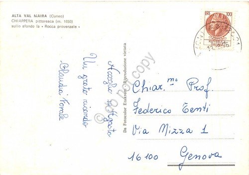 Cartolina Alta Val Maira Chiappera Rocca Provenzale strada | Immagine Gallery 2