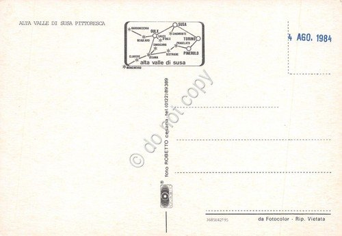 Cartolina Alta Valle di Susa case con contadini
