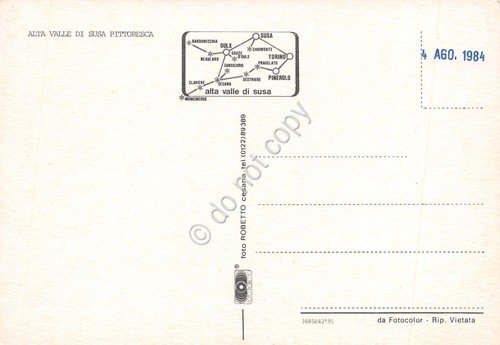 Cartolina Alta Valle di Susa case con contadini | Immagine Gallery 2