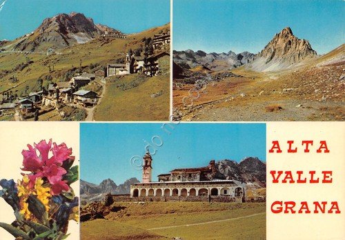 Cartolina Alta Valle Grana Frazione Chiappi vedute panorama 1971 (Cuneo) | Immagine principale