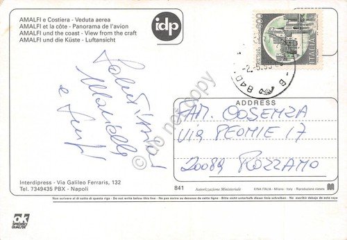 Cartolina Amalfi e costiera Panorama aereo 1995