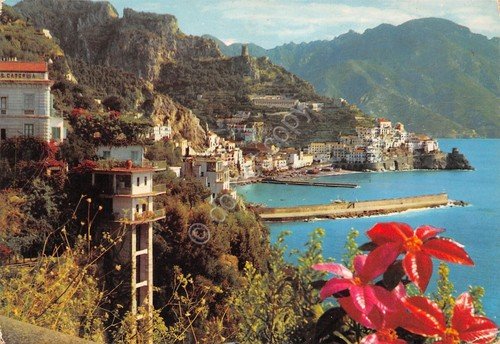 Cartolina Amalfi Hotel Santa Caterina con ascensore alla spiaggia 1982 …
