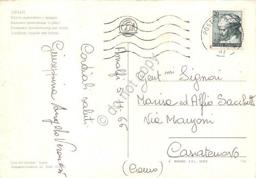 Cartolina Amalfi Panorama parziale e spiaggia 1966 | Immagine Gallery 2