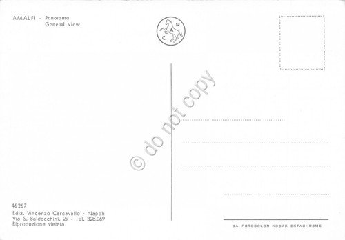 Cartolina Amalfi panorama spiaggia dall'alto (Napoli)