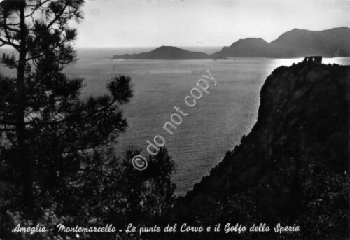 Cartolina Ameglia Monte Marcello Golfo e punte del Corvo 1961