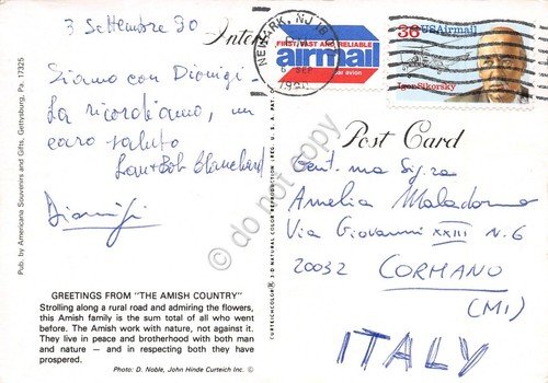 Cartolina Amish Country 1990 Amish family | Immagine Gallery 2