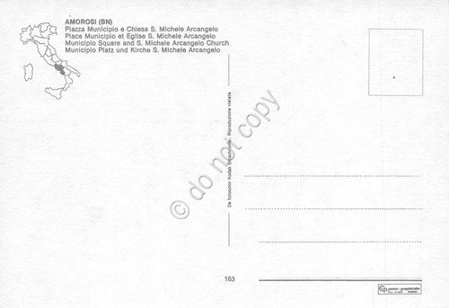 Cartolina Amorosi Piazza Municipio e chiesa S. Michele animata anni …