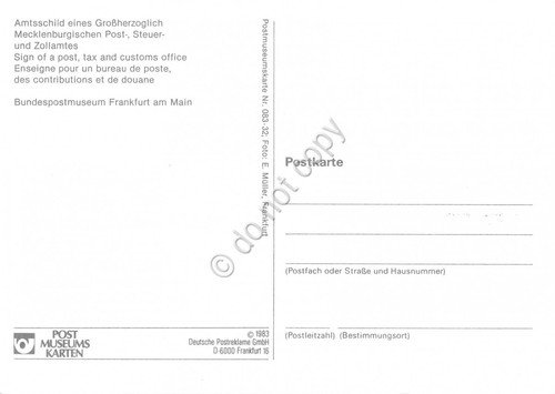 Cartolina Amtsschild eines Grossherzoglich Meckenburgisch timbro filatelico 1983 | Immagine Gallery 2