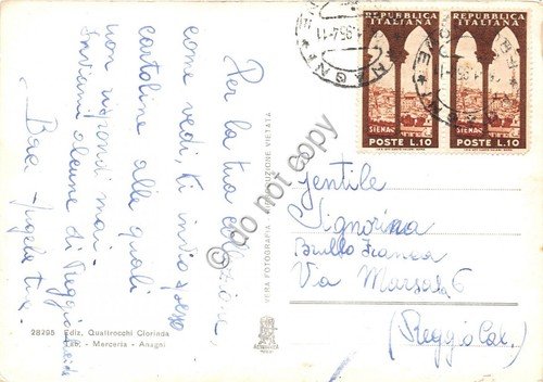 Cartolina Anagni Istituto Tecnico Principe di Piemonte 1954