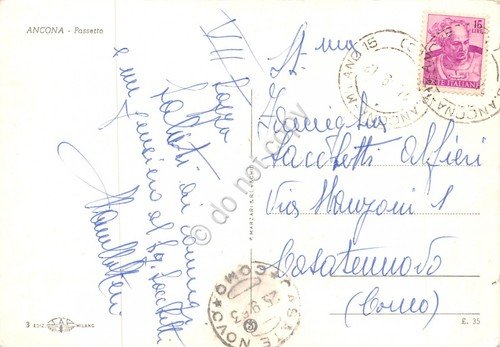 Cartolina Ancona Passetto 1953