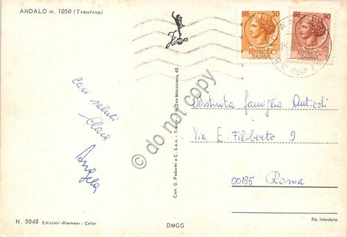 Cartolina Andalo Vedutine 1977