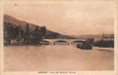 Cartolina Andora Foce del torrente Merula ingiallita | Immagine principale
