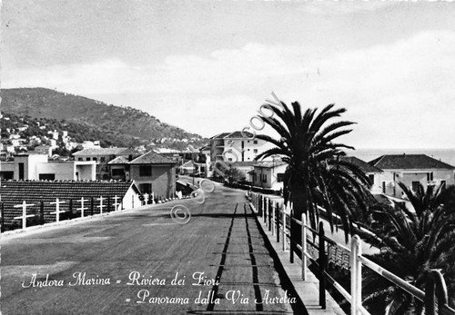 Cartolina Andora Marina Panorama da via Aurelia (Savona)