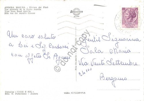 Cartolina Andora Marina Panorama da via Aurelia (Savona) | Immagine Gallery 2