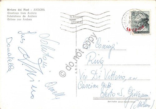 Cartolina Andora vedute varie 1966 (Savona)