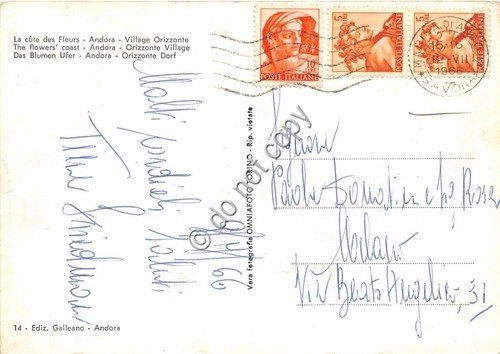 Cartolina Andora Villaggio Orizzonte 1966