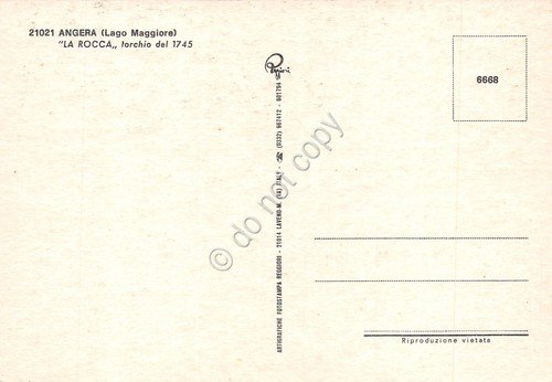 Cartolina Angera La Rocca Torchio del 1745 (Varese) | Immagine Gallery 2