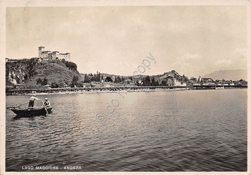 Cartolina Angera Lago Maggiore barca 1949 | Immagine principale