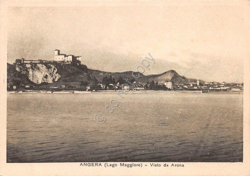 Cartolina Angera vista da Arona anni '40 | Immagine principale