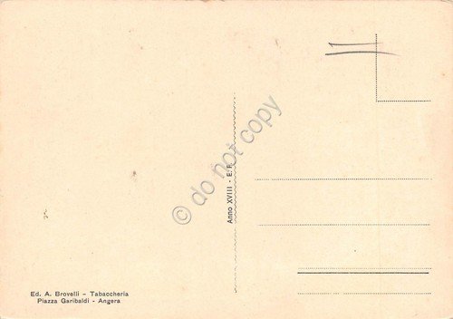 Cartolina Angera vista da Arona anni '40