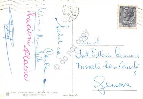 Cartolina Antey St Andrè Lago Lod Panorama 1959 | Immagine Gallery 2