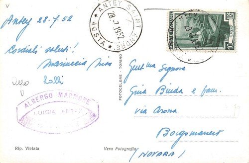 Cartolina Antey St Andre Val d'Aosta Panorama Albergo Marmore Cervino … | Immagine Gallery 2