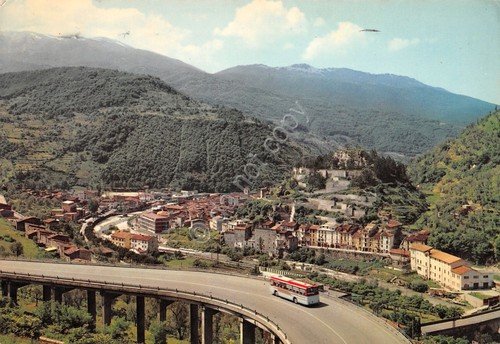 Cartolina Antrodoco Panorama dall'alto strada bus sopraelevata 1970 | Immagine principale
