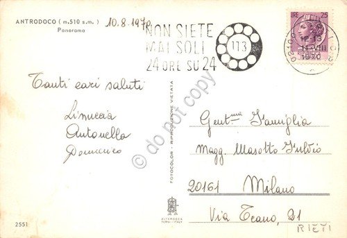 Cartolina Antrodoco Panorama dall'alto strada bus sopraelevata 1970 | Immagine Gallery 2