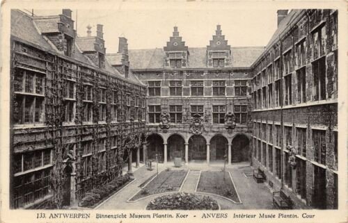 Cartolina Antwerpen Musee Plantin Cour 1934
