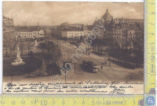 Cartolina Anvers - Place de la Commune - Tram -Vg … | Immagine principale