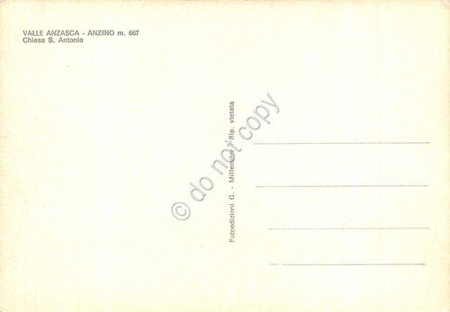 Cartolina Anzino Valle Anzasca Chiesa S. Antonio (Verbania)