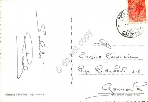 Cartolina Anzio Lungomare spiaggia anni '50 grinza