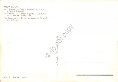 Cartolina Aosta Arco Romano e Scuole Comunali | Immagine Gallery 2