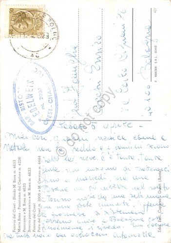 Cartolina Aosta Champoluc vedutine sci sciatori | Immagine Gallery 2