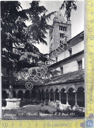 Cartolina Aosta Chiostro Romanico di S. Orso 1958 | Immagine principale