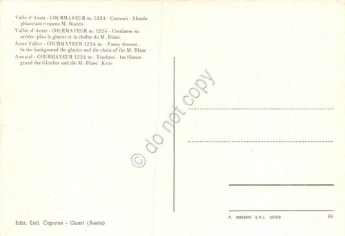 Cartolina Aosta costume tipico coppia