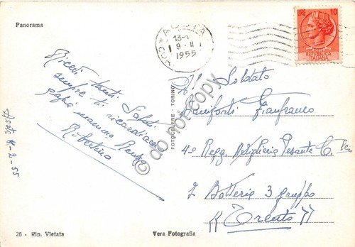 Cartolina Aosta Panorama 1955 | Immagine Gallery 2