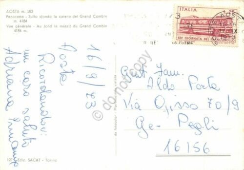 Cartolina Aosta panorama e Gran Combin 1973 | Immagine Gallery 2