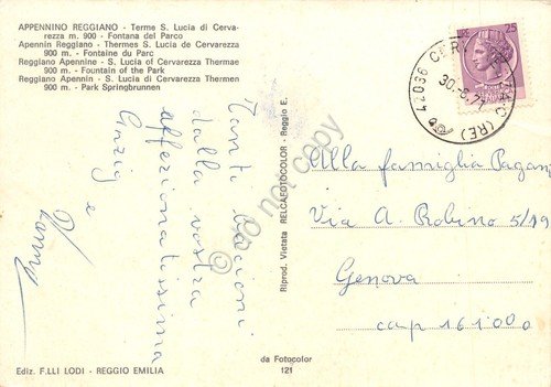 Cartolina Appennino Reggiano Terme S. Lucia di Cervarezza Fontana del … | Immagine Gallery 2