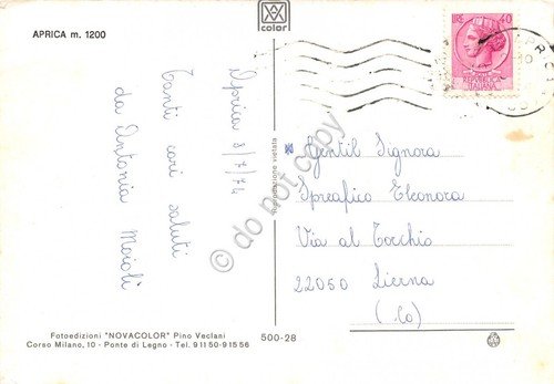 Cartolina Aprica Panorama 1974 (Como)